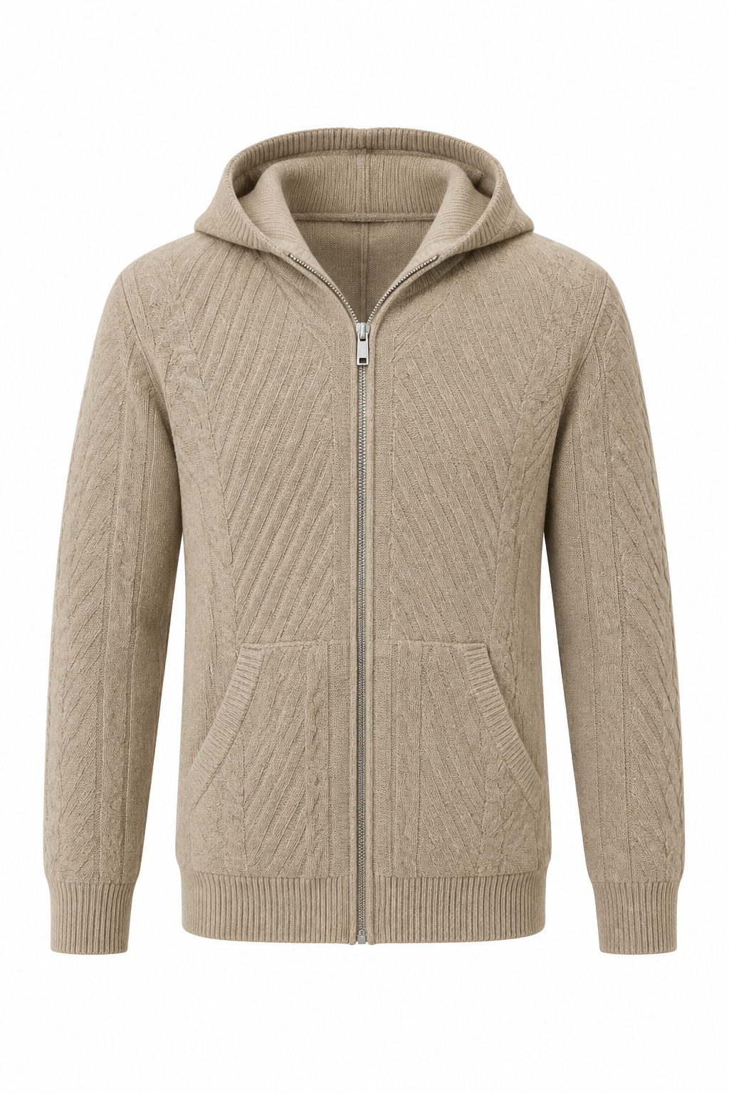 Chaqueta beige fondo blanco