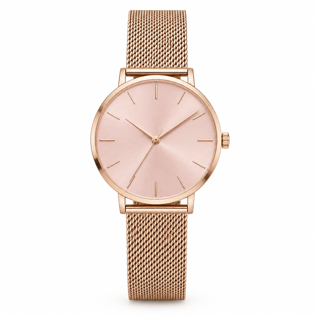 Reloj oro rosa esfera rosa