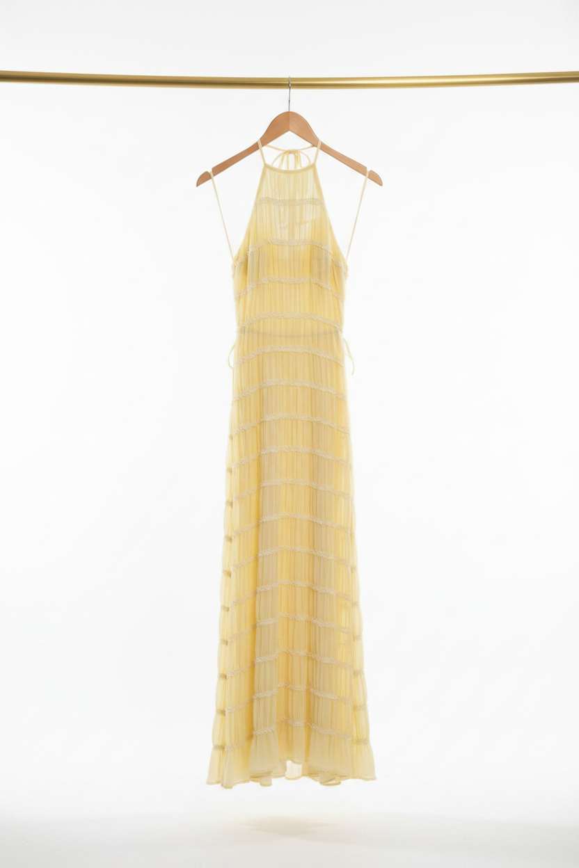 Vestido amarillo percha