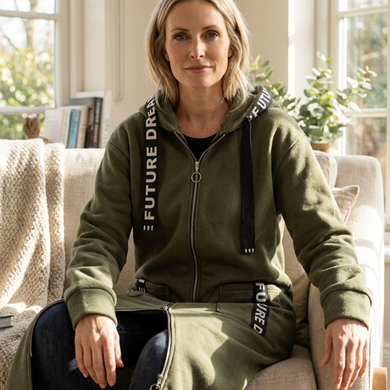Abrigo sudadera oversize con capucha