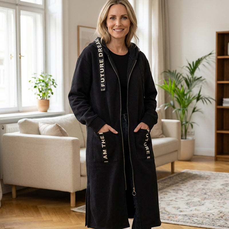 Abrigo sudadera oversize con capucha