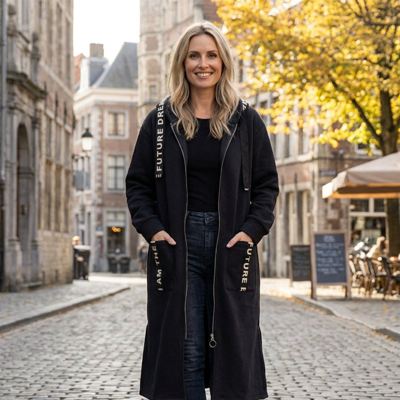 Abrigo sudadera oversize con capucha