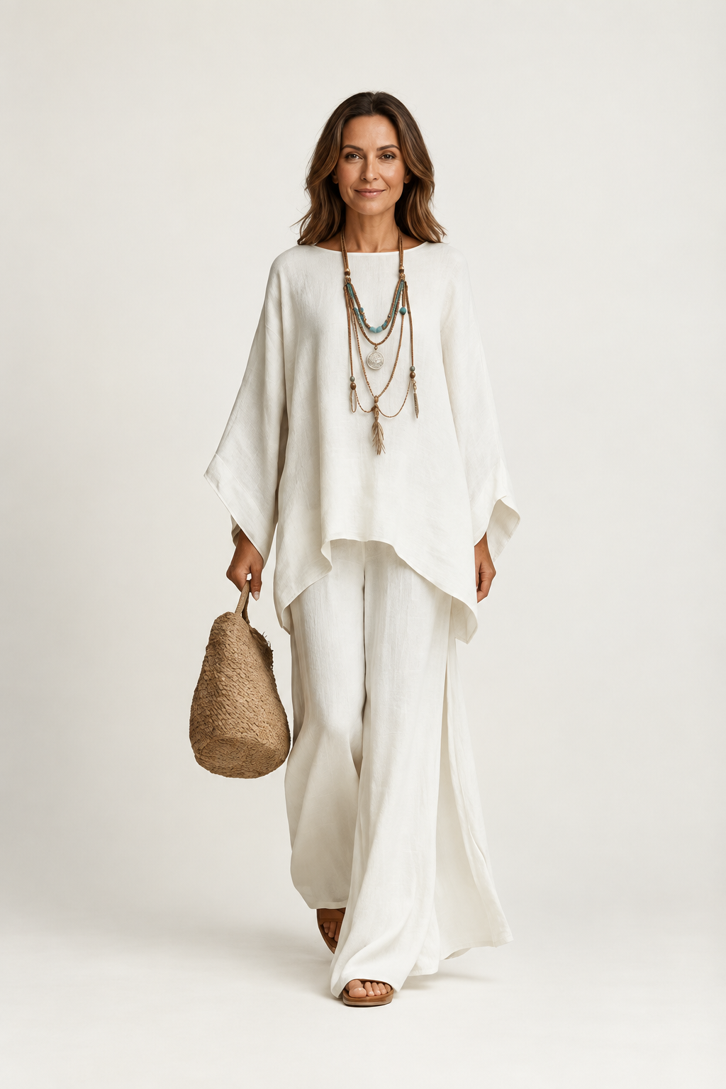 Conjunto bohemio de lino