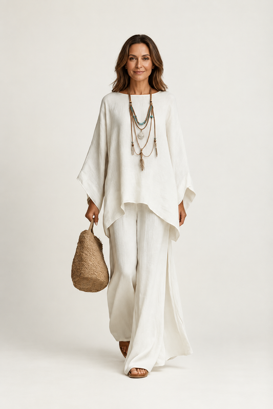 Conjunto bohemio de lino