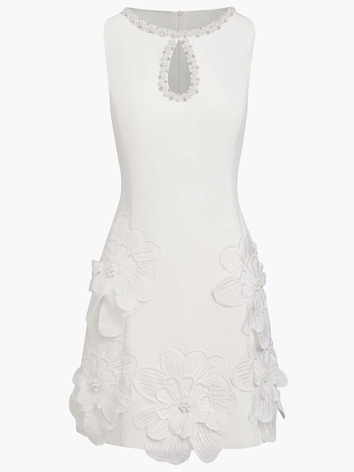 Vestido mini sin mangas con recorte