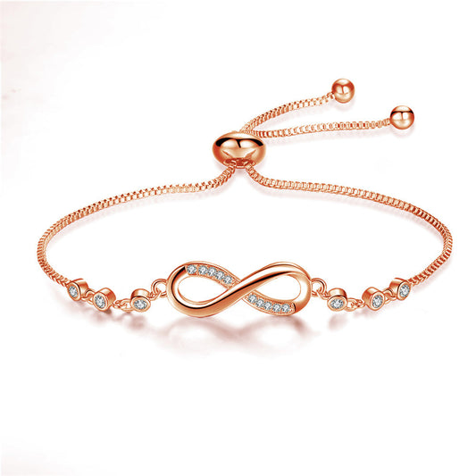 Pulsera infinito en oro rosa