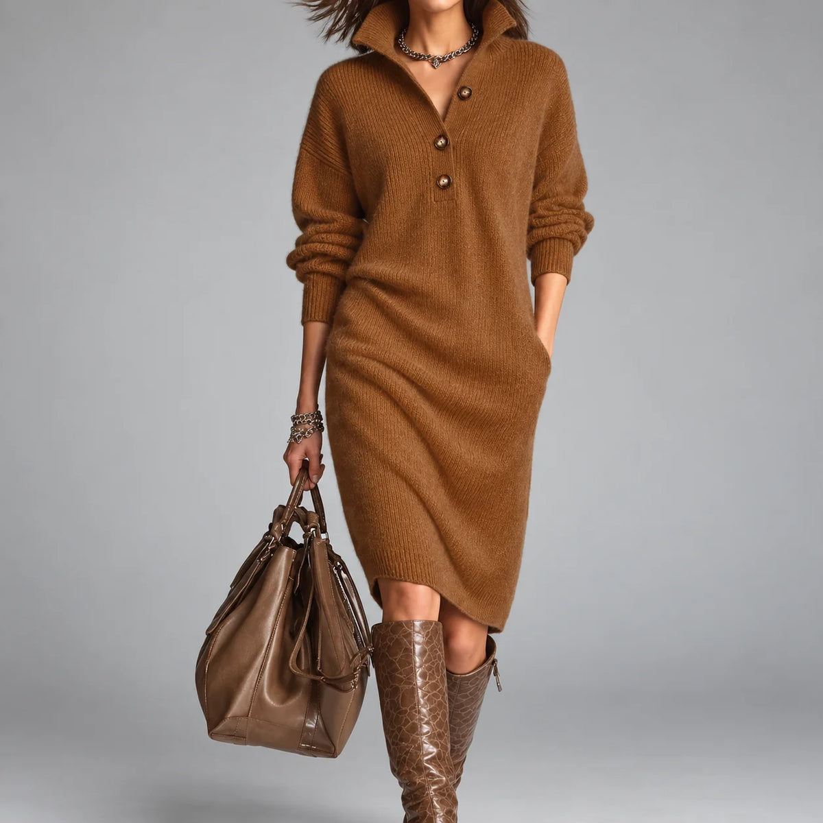 Elyon | Vestido jersey de punto gofre