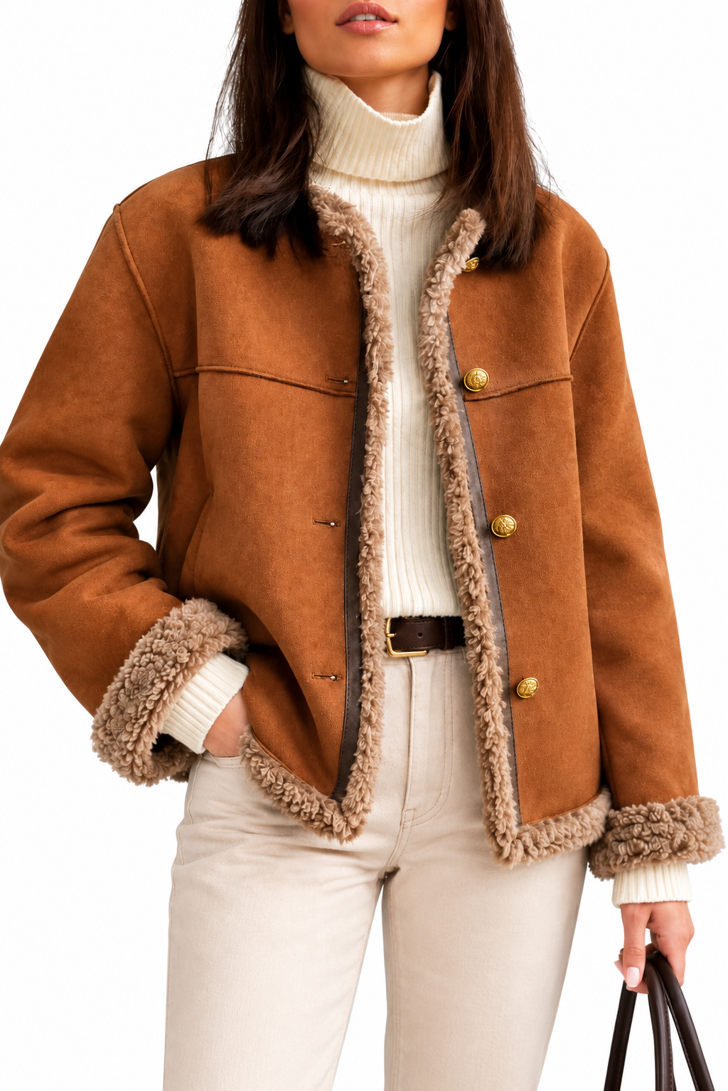 Chaqueta con forro de borrego