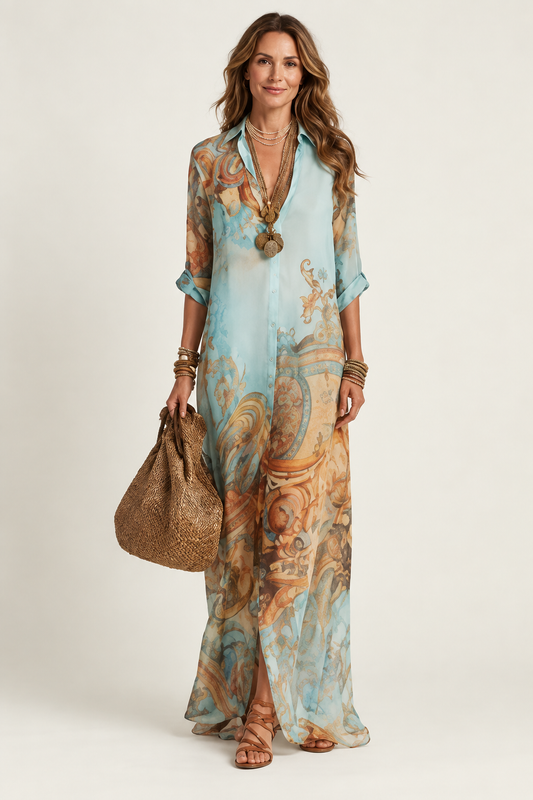 AliceLeon | Vestido camisero largo de seda