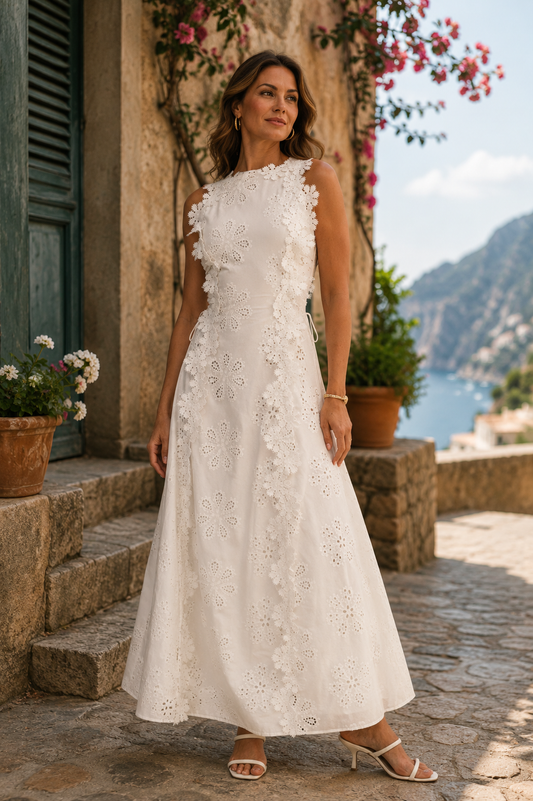 Della | Vestido maxi con bordado floral