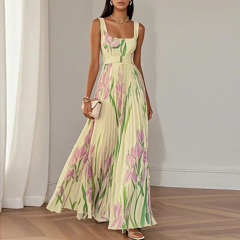 Oriah | Vestido maxi floral línea A