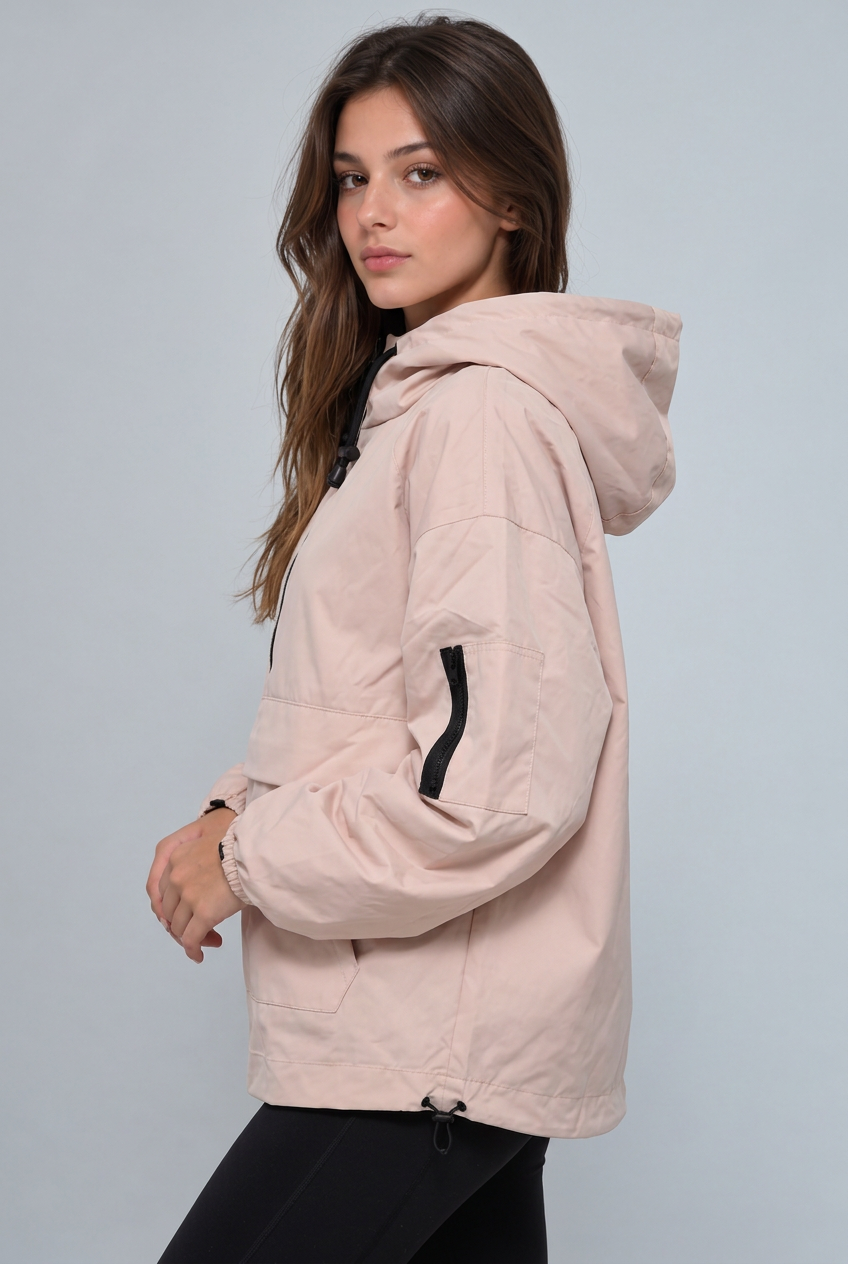 Anorak rosa palo - pose lateral