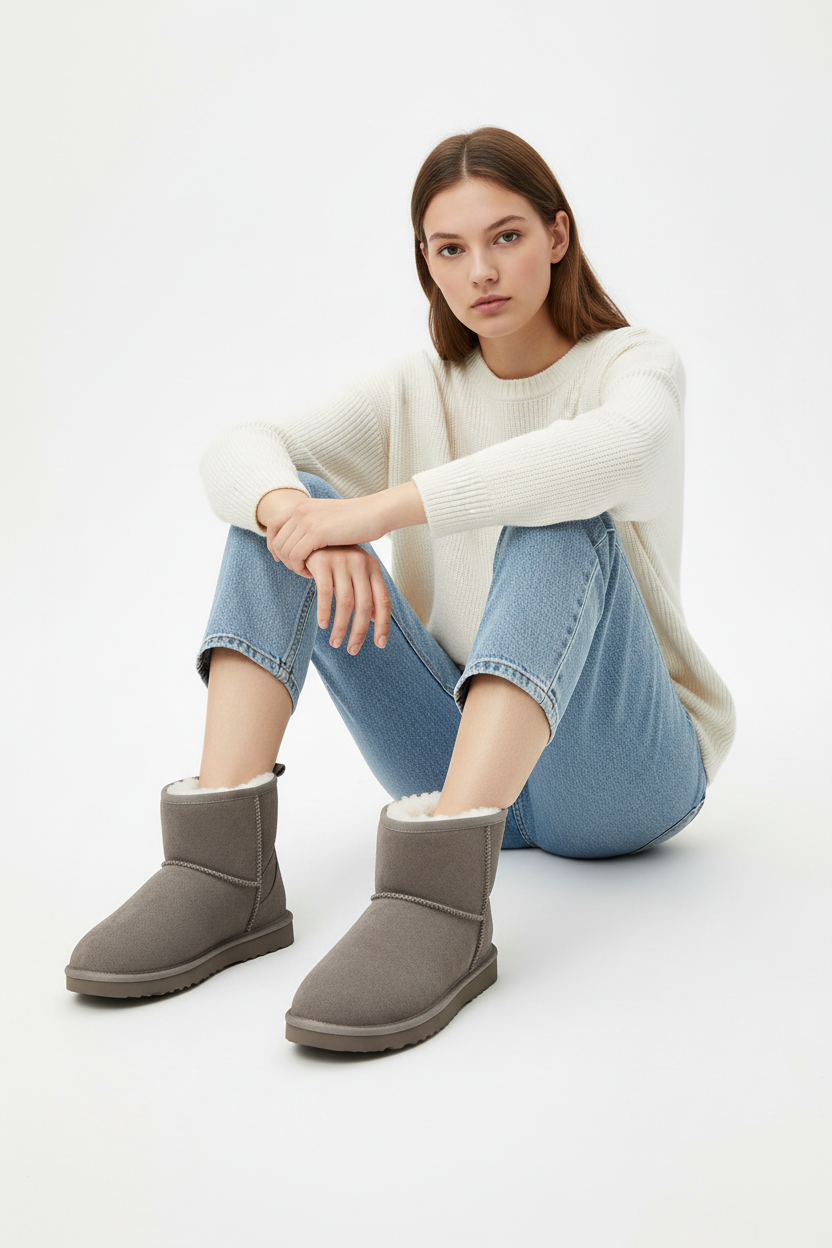 Bota gris estudio