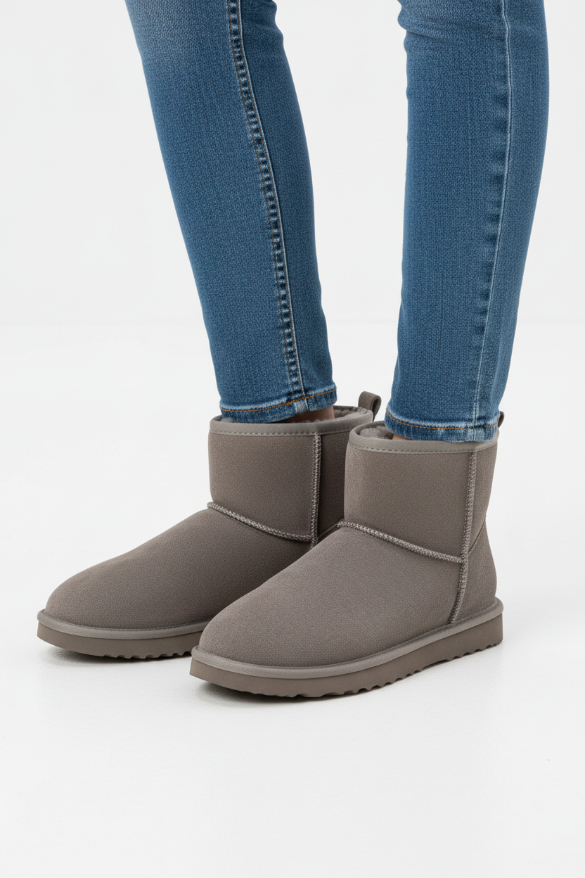 Bota UGG gris pose igual