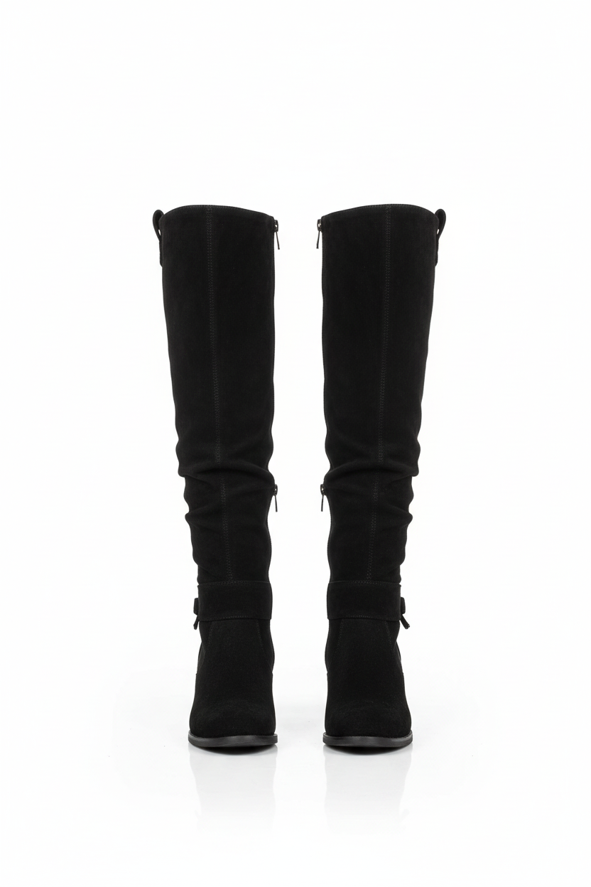 Botas altas negras fondo blanco