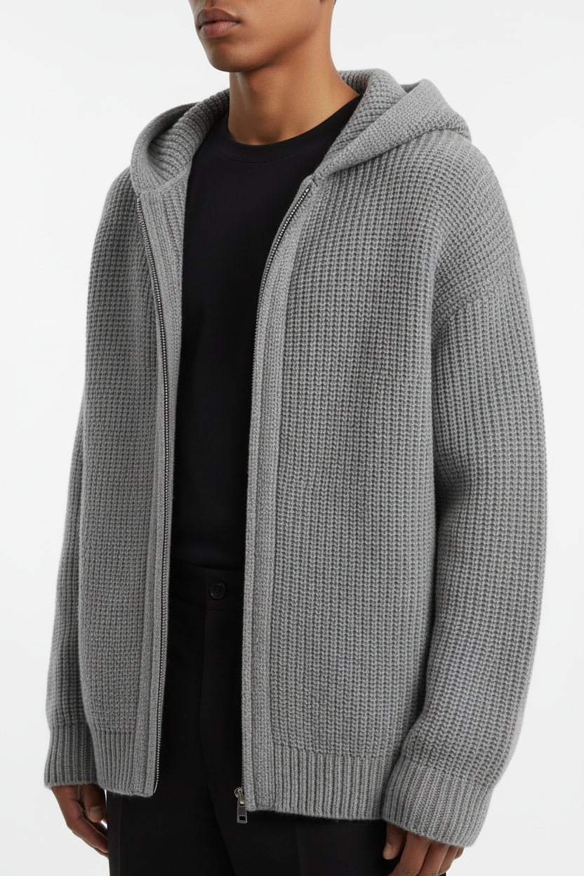 Cardigan gris destacado
