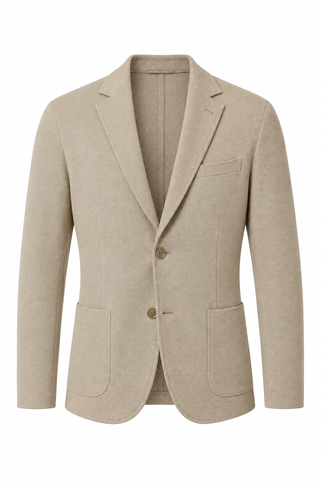 Chaqueta beige fondo blanco