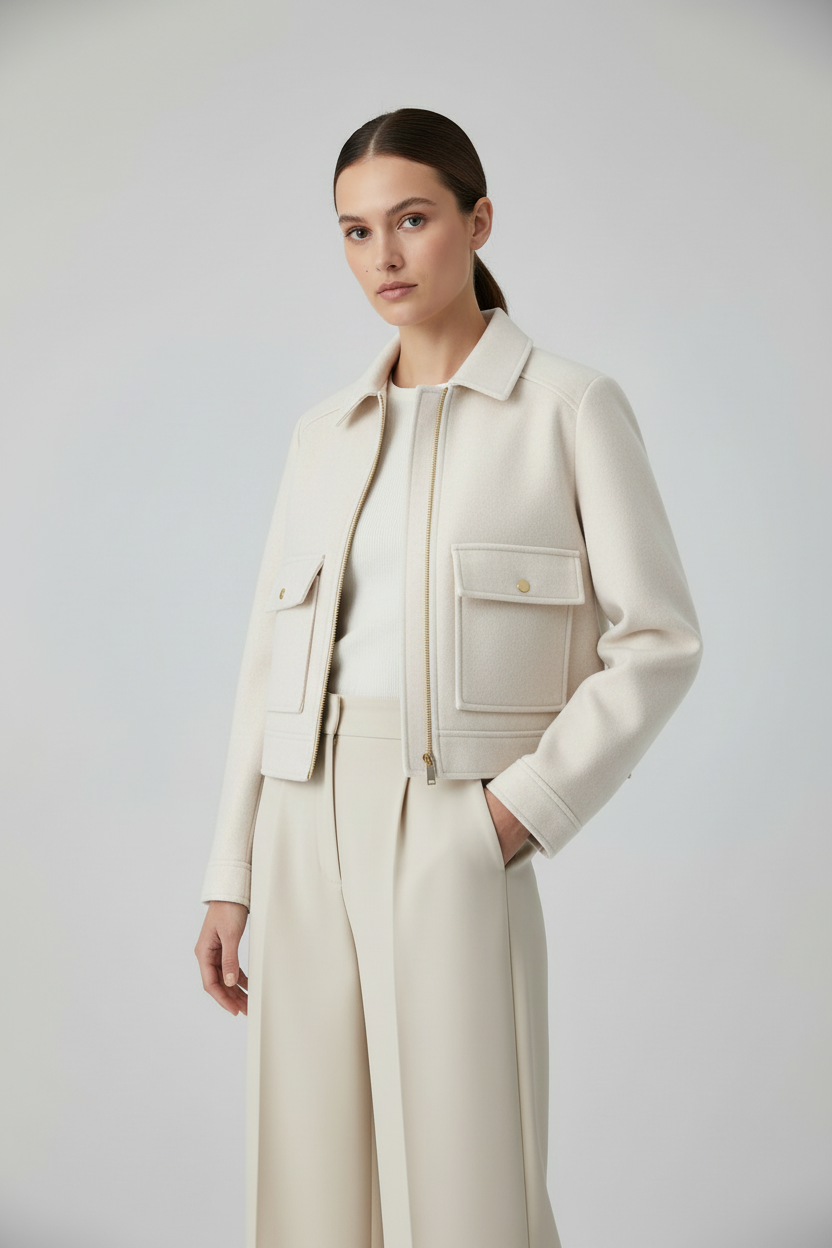 Chaqueta blanca con modelo