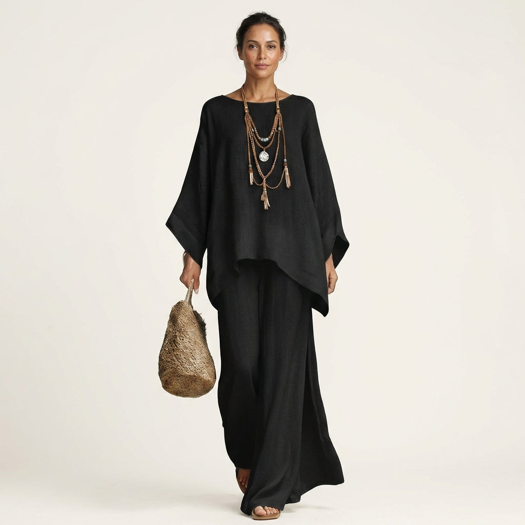 Conjunto bohemio de lino