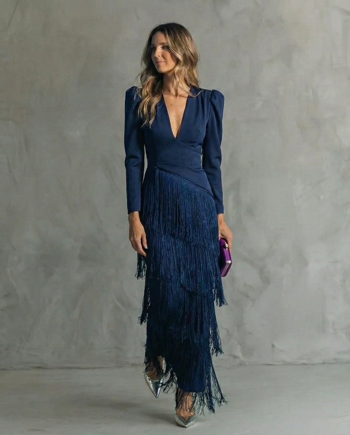 Chiara | Vestido con mangas de flecos