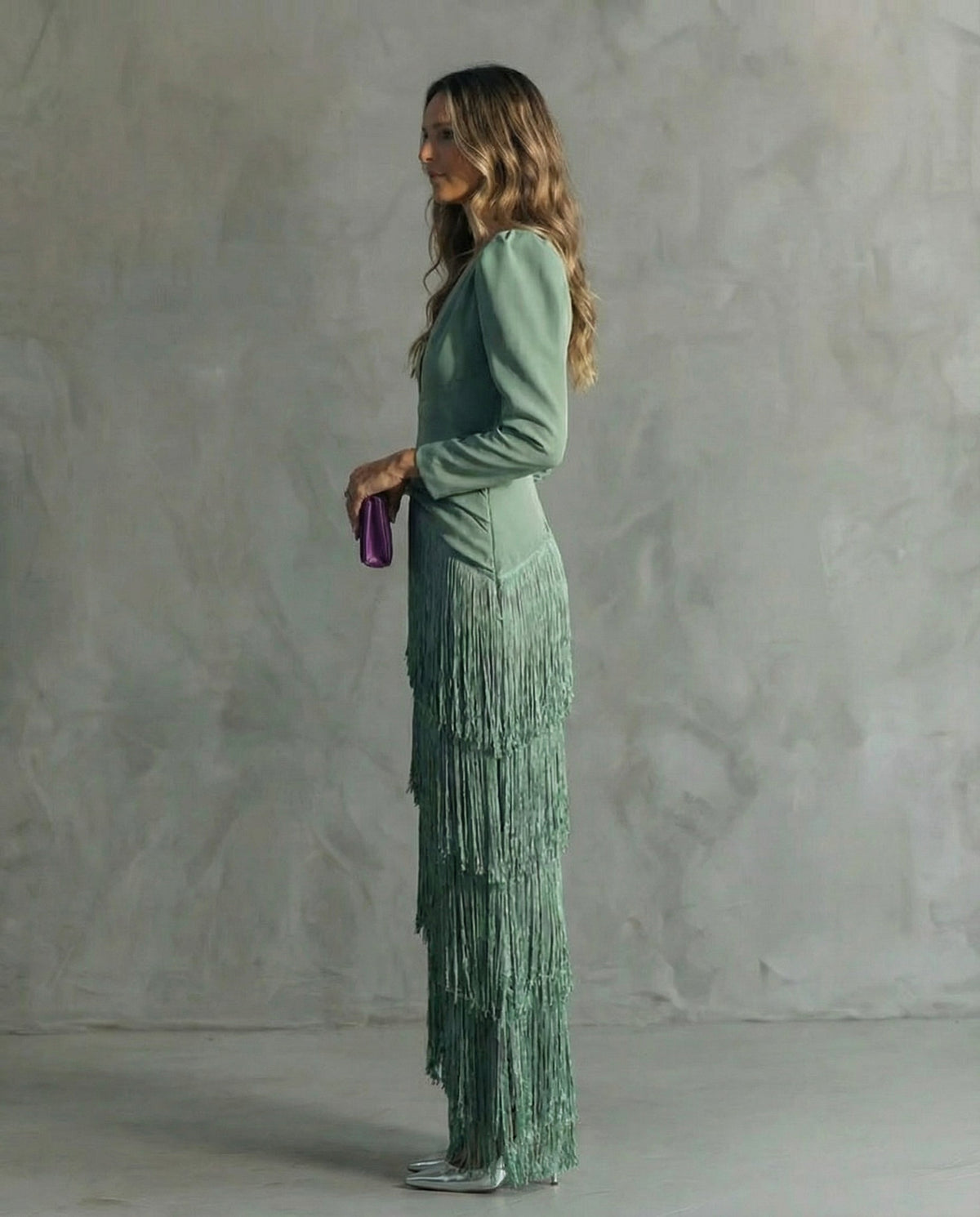 Chiara | Vestido con mangas de flecos