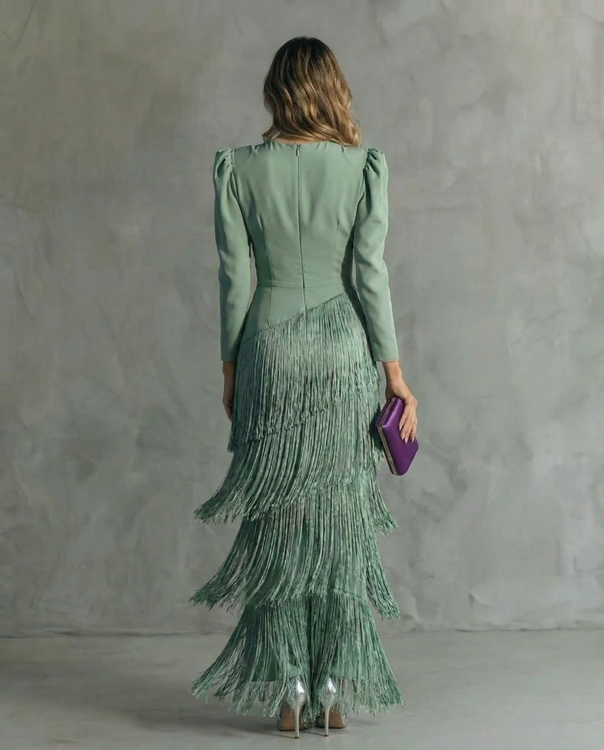 Chiara | Vestido con mangas de flecos