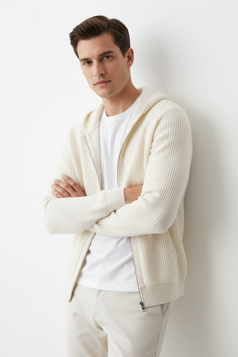 Hoodie crudo brazos cruzados