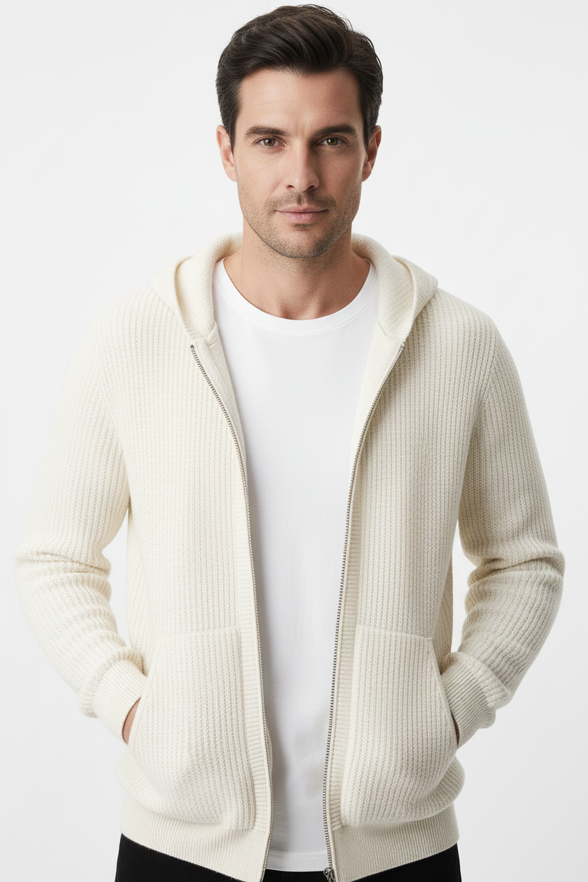 Hoodie crudo fondo blanco