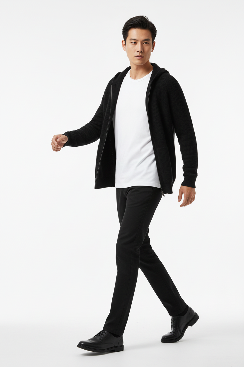Hoodie negro caminando