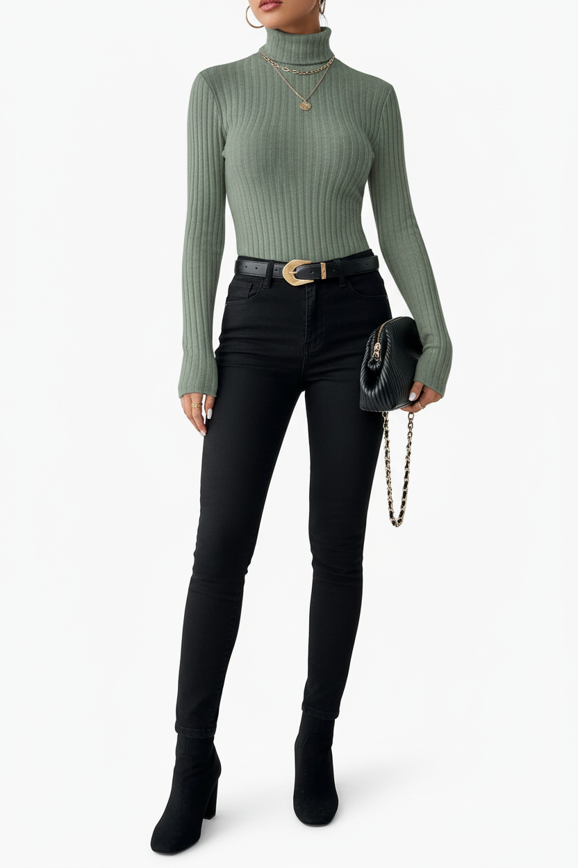 Jersey verde modelo entera