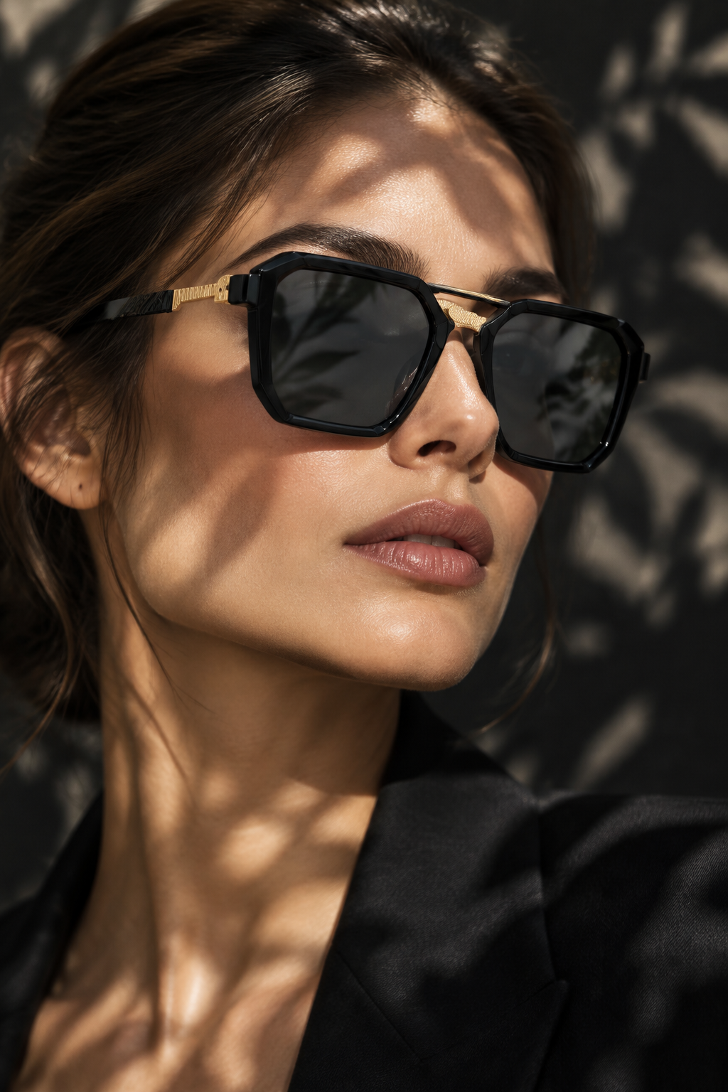 Mujer gafas negro gold