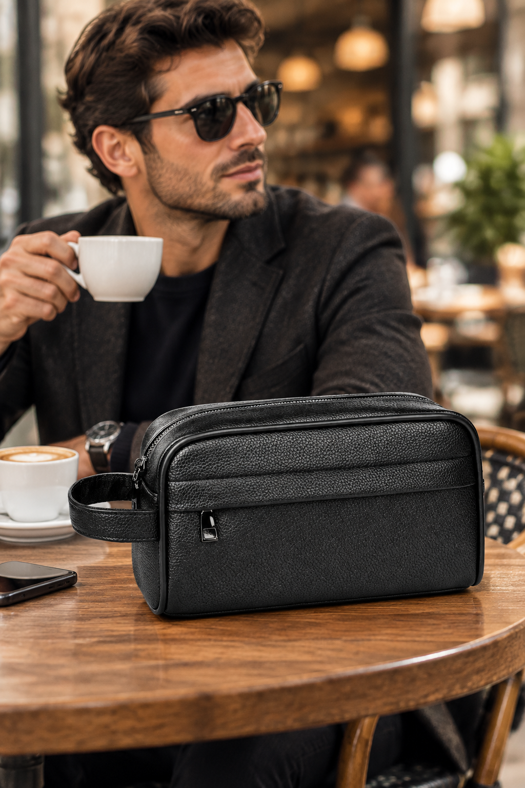 Neceser negro café