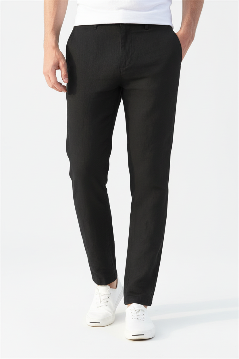 Pantalón negro fondo blanco