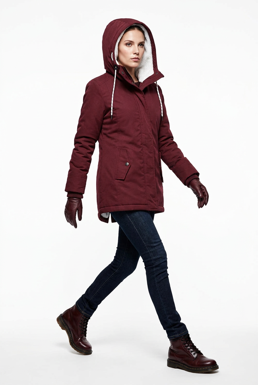 Parka Burdeos - Caminando