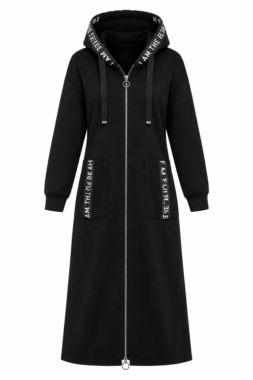 Parka negra fondo blanco
