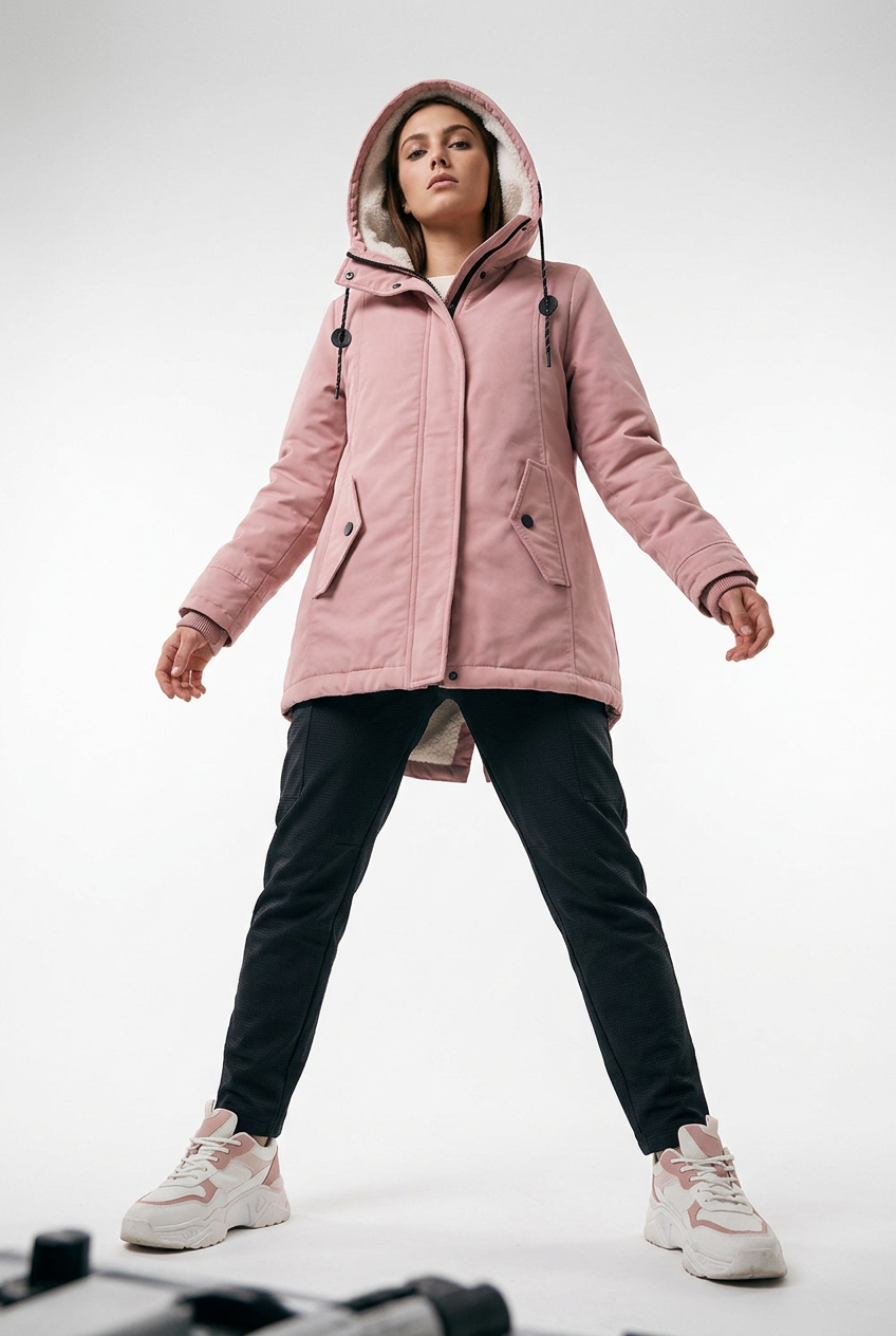 Parka Rosa - Ángulo bajo