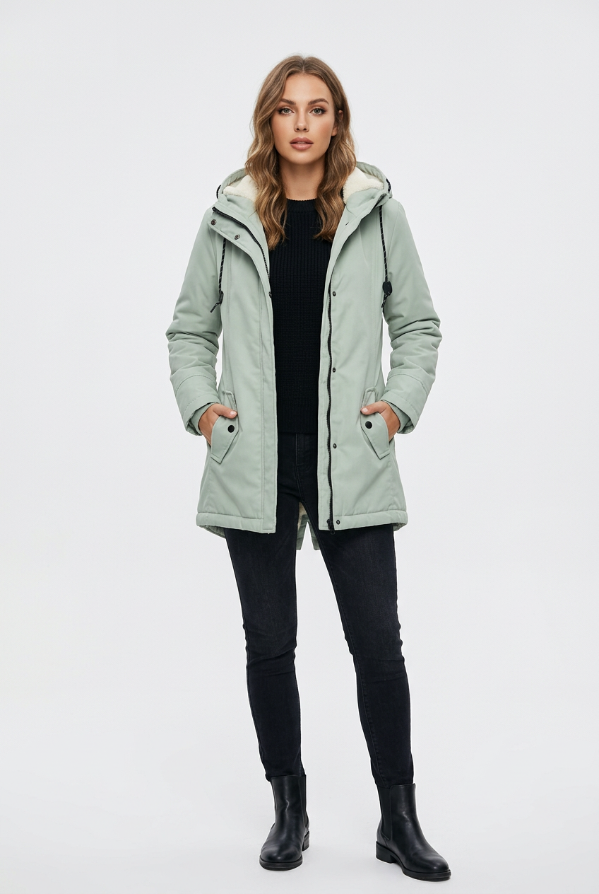 Parka Verde Menta - Frontal