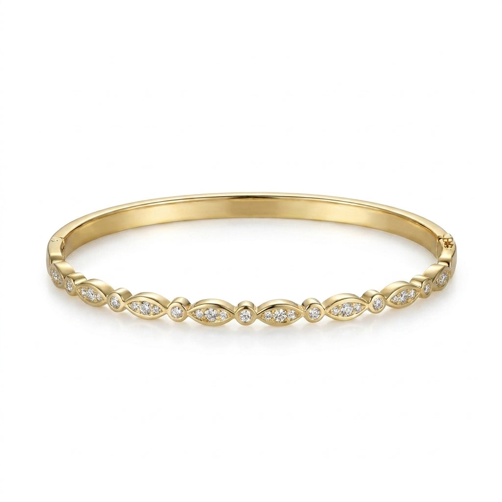 Pulsera dorada con circonitas