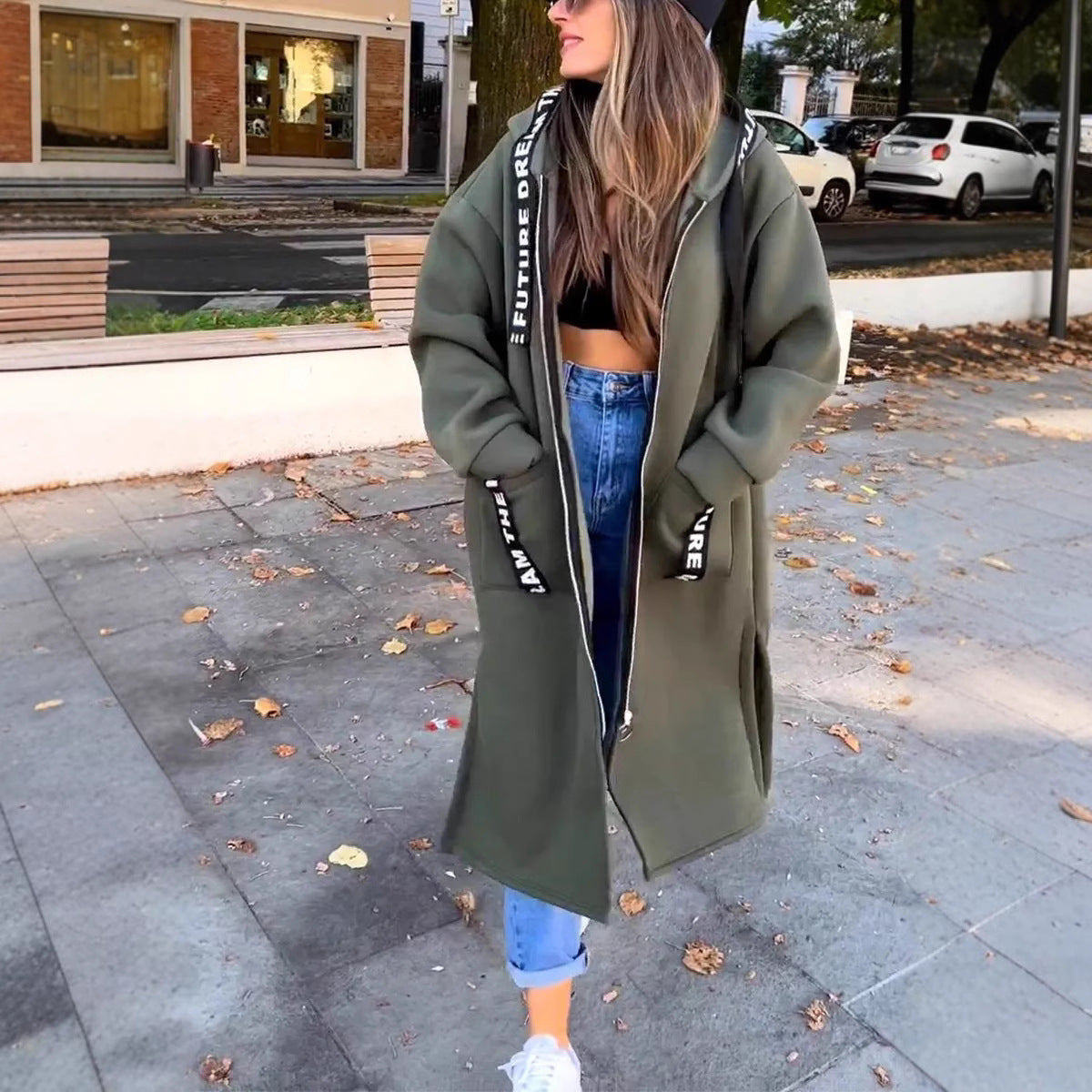 Abrigo sudadera oversize con capucha