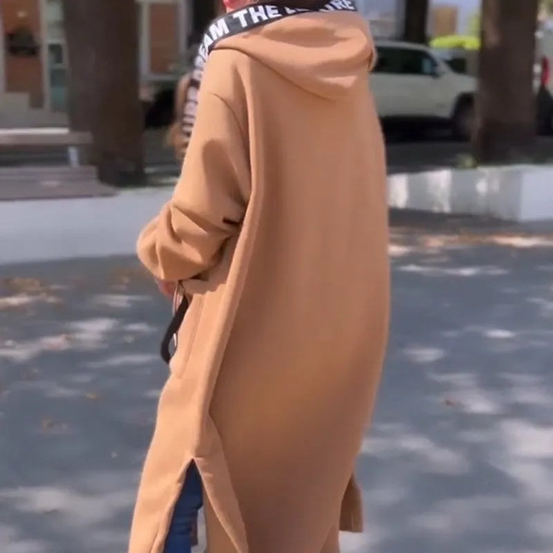Abrigo sudadera oversize con capucha