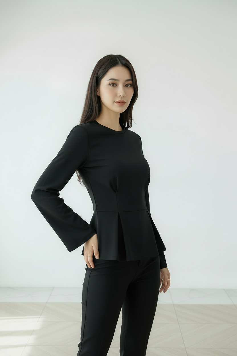 Top negro detalle cintura