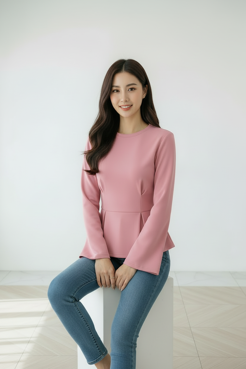 Top rosa sentada
