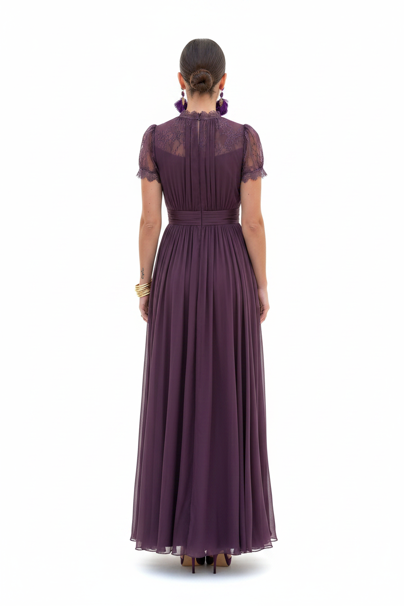 Vestido lila vista trasera
