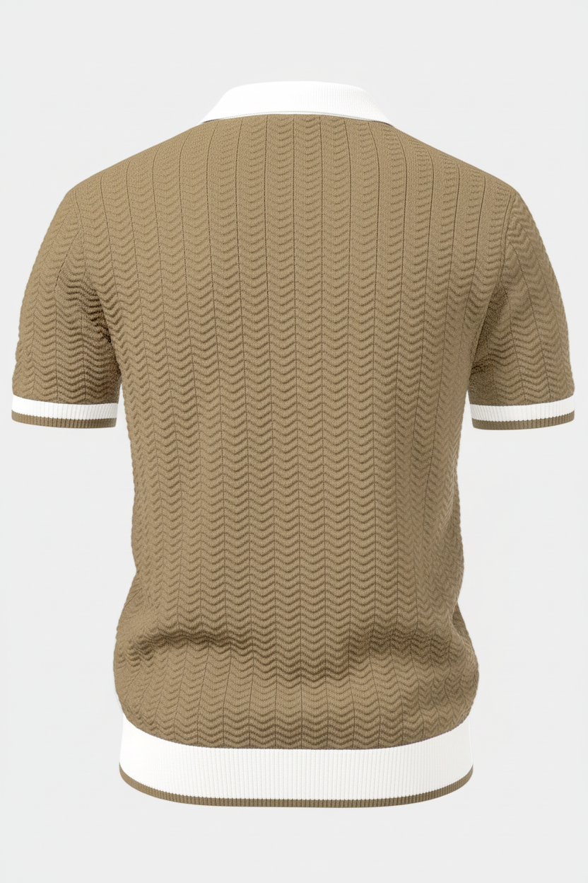 Vista trasera polo camel