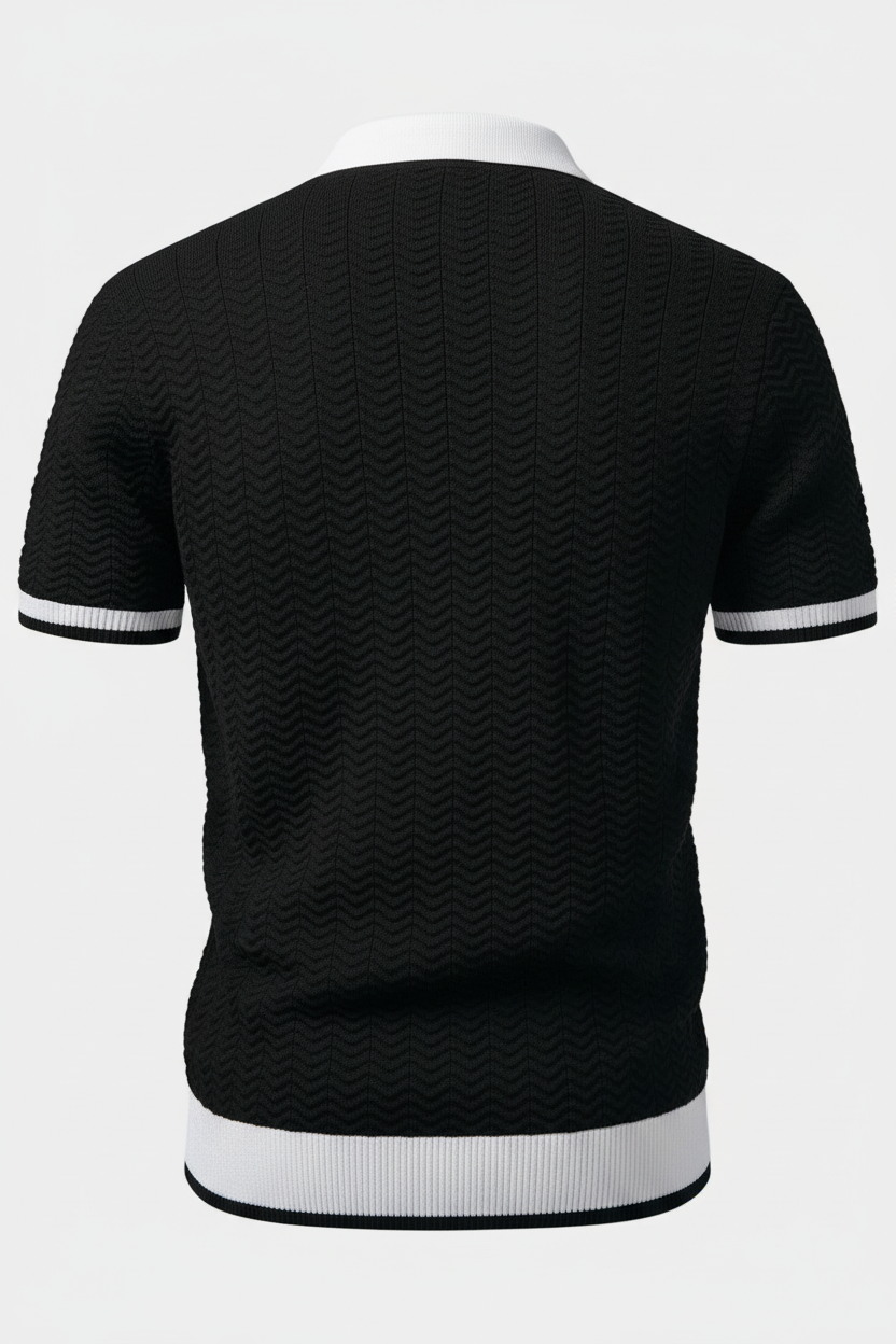 Vista trasera polo negro